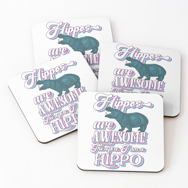 Item preview, Hippos are Awesome Therefore I am a Hippo funny hippopotamus quotes designed and sold by Pikkalo.