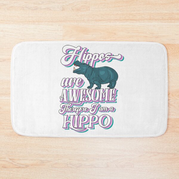 Item preview, Hippos are Awesome Therefore I am a Hippo funny hippopotamus quotes designed and sold by Pikkalo.