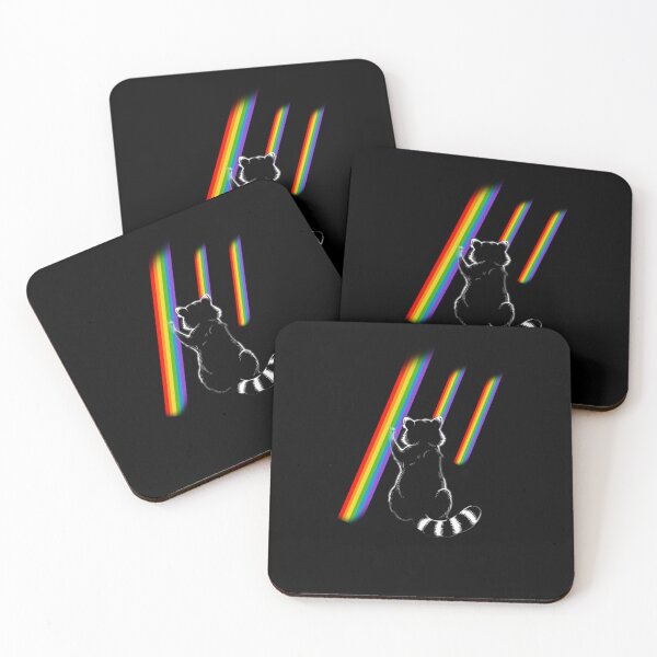 Item preview, Rainbow Raccoon Scratch | Colorful Trash Panda Art | Retro spectrum  designed and sold by Abibless1998.