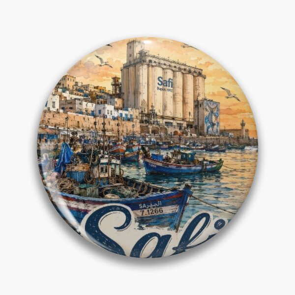 Item preview, Safi Morocco Fishing Port Vintage Coastal Travel Sticker designed and sold by Modefissi.