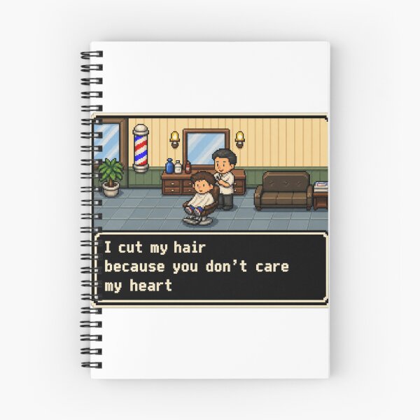 Item preview, I Cut My Hair Because You Don't Care My Heart - Retro gaming style designed and sold by Unpredictable Fat Cat.