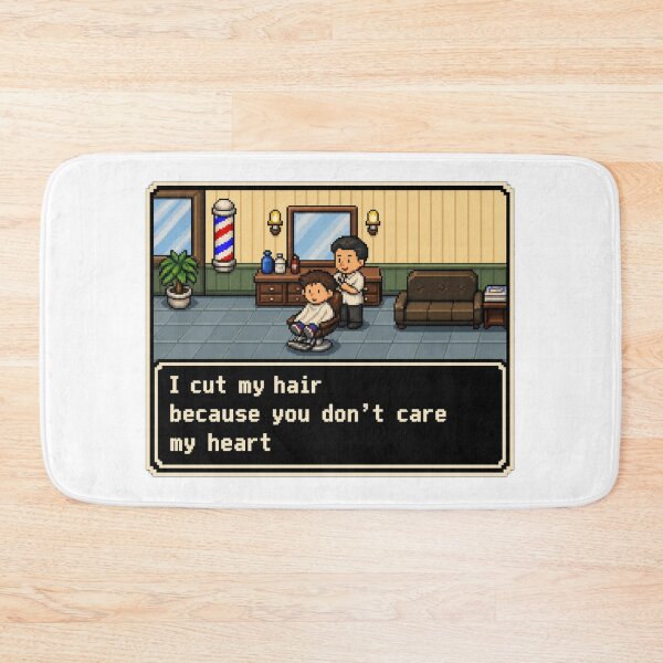 Item preview, I Cut My Hair Because You Don't Care My Heart - Retro gaming style designed and sold by Unpredictable Fat Cat.