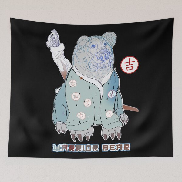 Item preview, Warrior Bear in Kimono, With Katana and Good Luck Symbol (Drawing by ACCI) designed and sold by VanyssaGraphics.