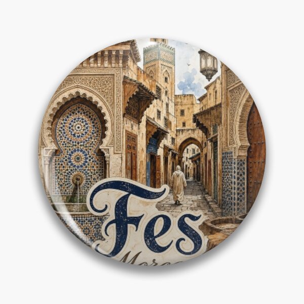 Item preview, Fes Morocco Medina Cultural Vintage Travel Sticker designed and sold by Modefissi.