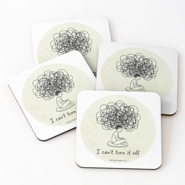 Item preview, Tangle Series I Can't Turn It Off Overthinking Art designed and sold by Elviqus Shop.