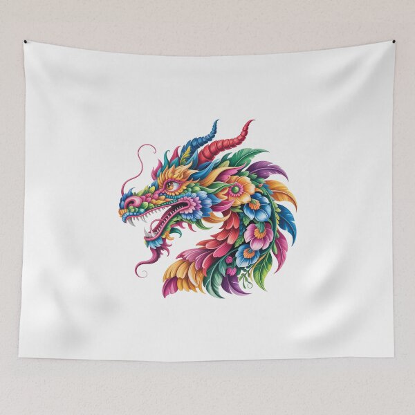 Item preview, Vibrant Multicolored Dragon Head designed and sold by jkrphoto.