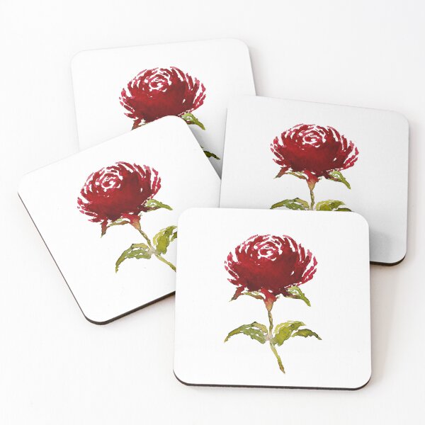 Item preview, Hand-painted Red Rose Watercolor Art Print | Red Rose Sticker designed and sold by Little Bloom Studio.