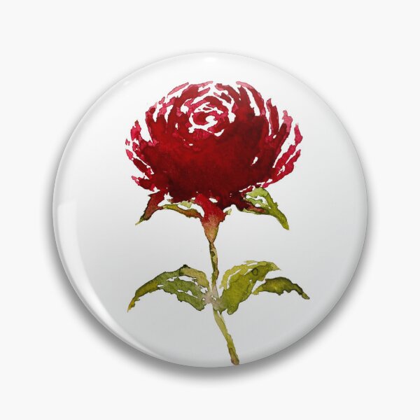 Item preview, Hand-painted Red Rose Watercolor Art Print | Red Rose Sticker designed and sold by Little Bloom Studio.