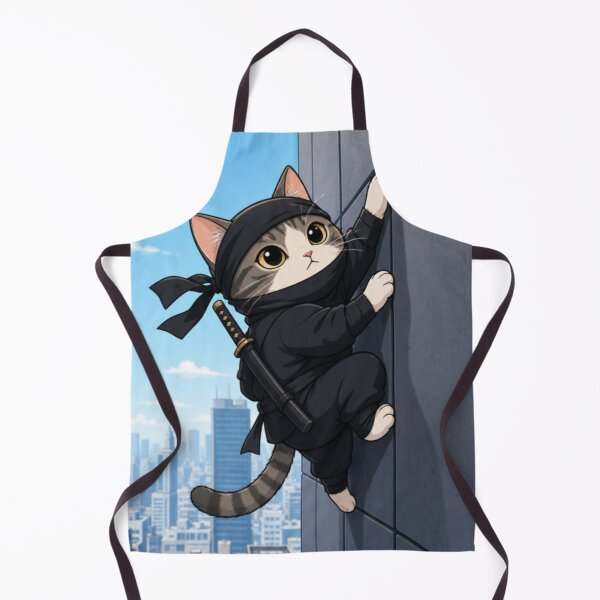 Item preview, Stealthy Ninja Cat Scaling Tokyo City Skyline designed and sold by SakuraMarket26.
