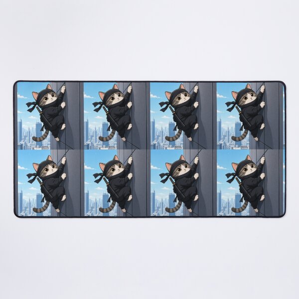 Item preview, Stealthy Ninja Cat Scaling Tokyo City Skyline designed and sold by SakuraMarket26.