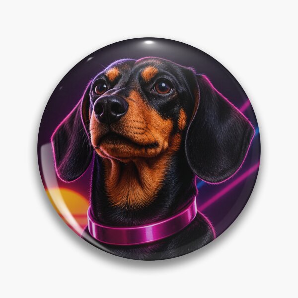 Item preview, Neon Dachshund Retro Vibes – Synthwave Dog 80s Style designed and sold by Gletschie.