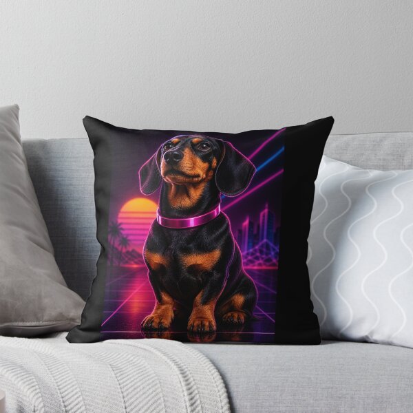 Item preview, Neon Dachshund Retro Vibes – Synthwave Dog 80s Style designed and sold by Gletschie.