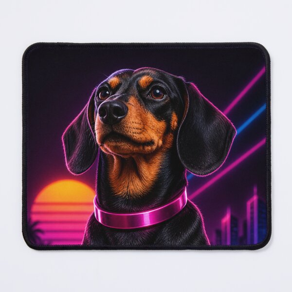 Item preview, Neon Dachshund Retro Vibes – Synthwave Dog 80s Style designed and sold by Gletschie.