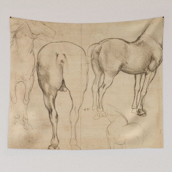 Item preview, Studies of a Horse by Leonardo da Vinci Renaissance Equestrian Anatomy Study Fine Art Print designed and sold by artofuniverse.