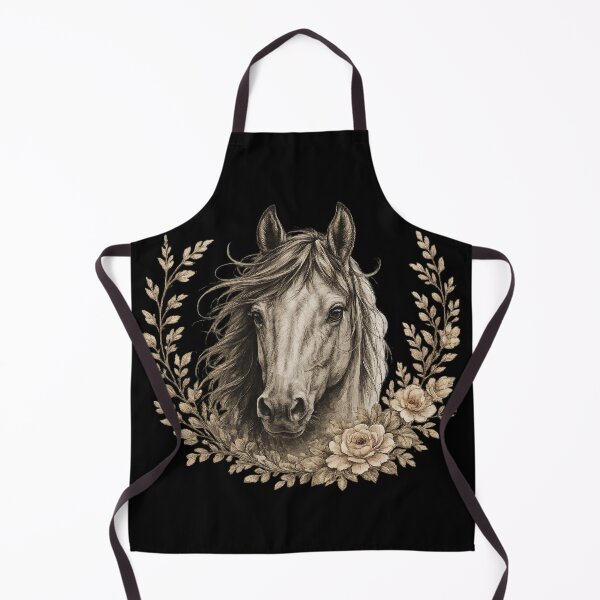 Item preview, Floral Horse Portrait – Vintage Western Equestrian Art designed and sold by QuarterHorseArt by Just my Studio.