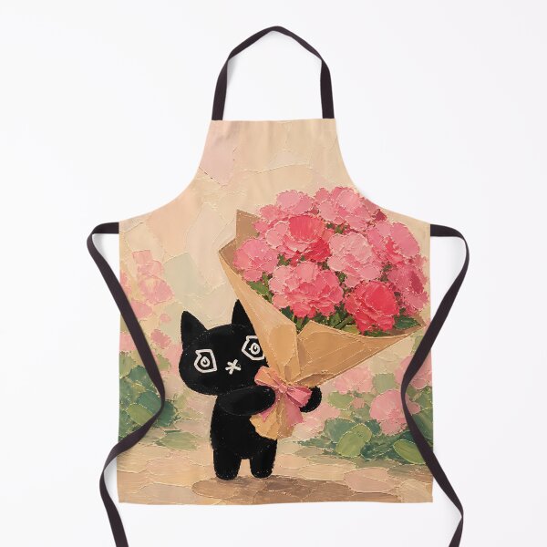 Item preview, Black Cat in Carnation Mother’s Day Floral Art designed and sold by PawsInBloom.
