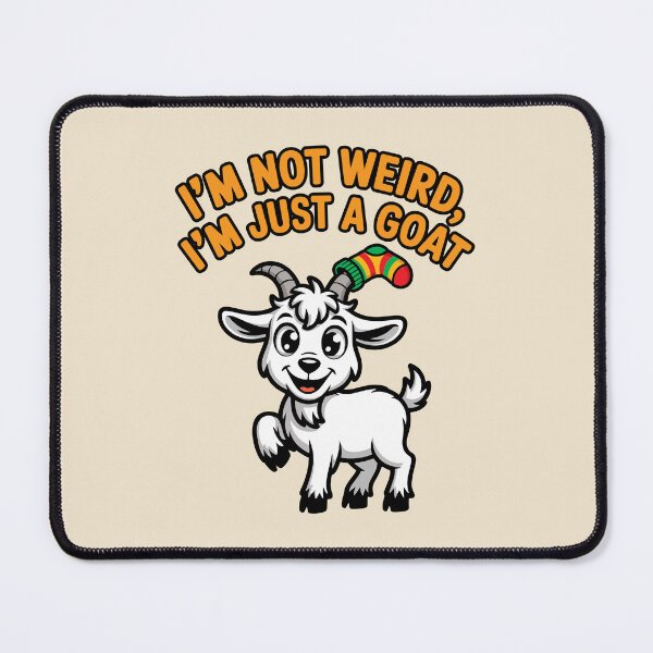 Item preview, Goat With a Sock on Its Horn – Funny Animal Illustration designed and sold by DoraTora.