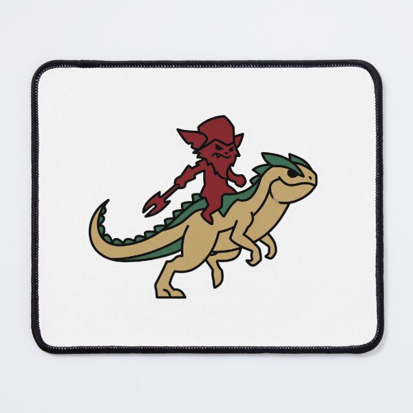 Item preview, Chaotic Yordle Warrior & Wild Lizard Mount Die-Cut Sticker – Bold Cartoon Fantasy Art designed and sold by designerr23 ⭐⭐⭐⭐⭐.