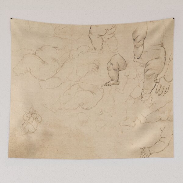Item preview, Studies of an Infant by Leonardo da Vinci: High Renaissance Drawing Print designed and sold by artofuniverse.