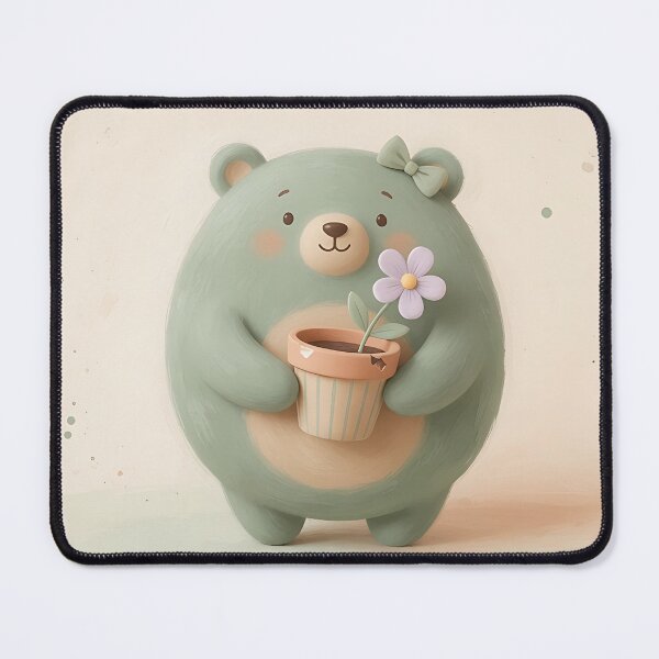 Item preview, Adorable Bear Holding Potted Flower designed and sold by Crackio.