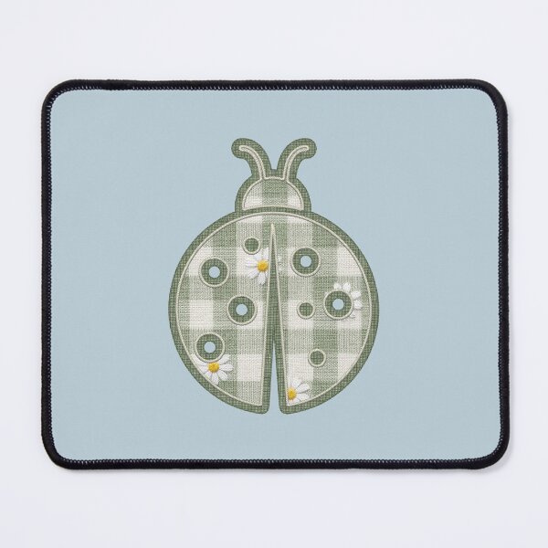 Item preview, Sage Green Checkered Ladybug Patch - Gingham Daisy Applique designed and sold by thelexiverse.