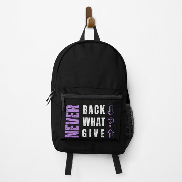 Item preview, Never Back Down – Motivational Quote Typography T-Shirt | Gym, Fitness & Streetwear Graphic Tee / Purple designed and sold by Pick'n Quick.