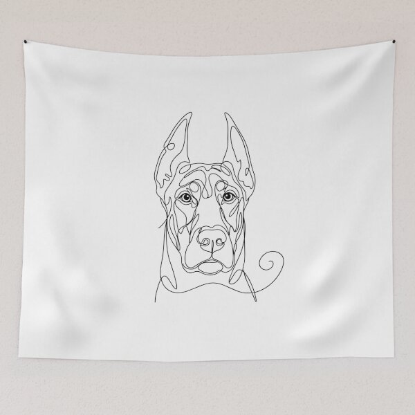Item preview, Dobermann One Line Art – Modern & Minimalist Dog Contour Design designed and sold by Pfotenfaden.