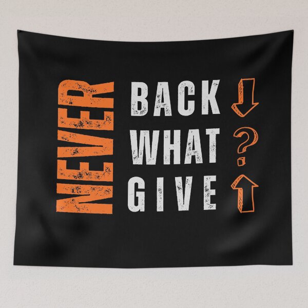 Item preview, Never Back Down – Motivational Quote Typography T-Shirt | Gym, Fitness & Streetwear Graphic Tee /Orange designed and sold by Pick'n Quick.