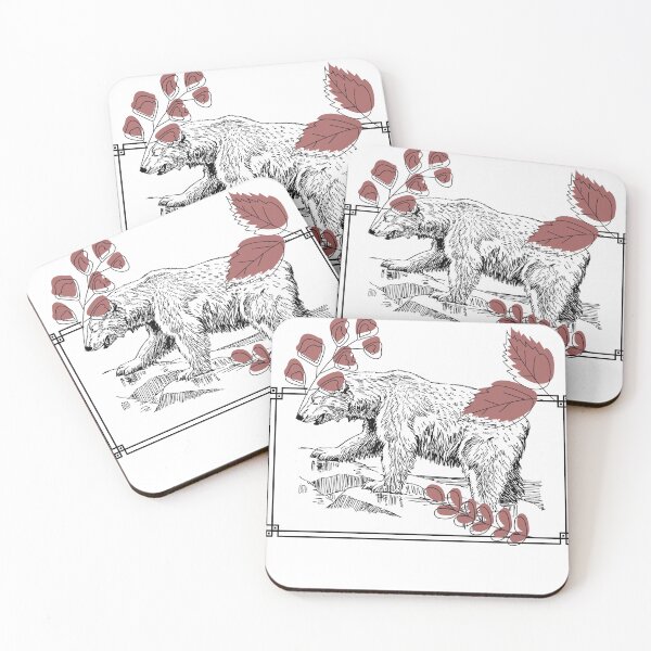 Item preview, Wild Bear & Botanical Linocut Art designed and sold by Kanniax.