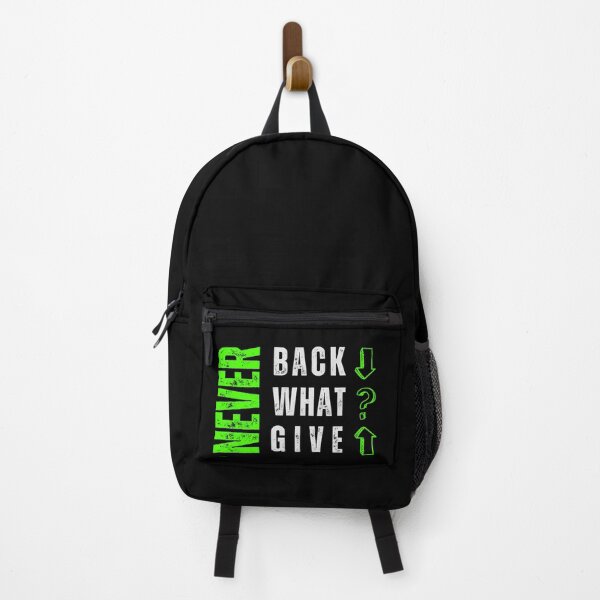 Item preview, Never Back Down – Motivational Quote Typography T-Shirt | Gym, Fitness & Streetwear Graphic Tee / Fluorescent Green designed and sold by Pick'n Quick.