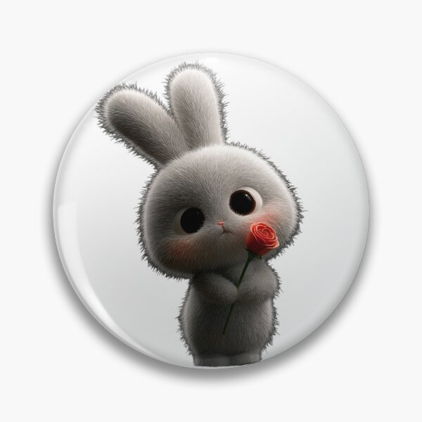 Item preview, Cute Bunny Rose Sticker PNG | Kawaii Rabbit Love Sticker | Adorable Fluffy Bunny Cartoon | Digital Download for WhatsApp & Telegram designed and sold by ashwin131.