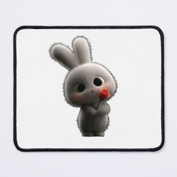 Item preview, Cute Bunny Rose Sticker PNG | Kawaii Rabbit Love Sticker | Adorable Fluffy Bunny Cartoon | Digital Download for WhatsApp & Telegram designed and sold by ashwin131.