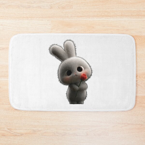 Item preview, Cute Bunny Rose Sticker PNG | Kawaii Rabbit Love Sticker | Adorable Fluffy Bunny Cartoon | Digital Download for WhatsApp & Telegram designed and sold by ashwin131.