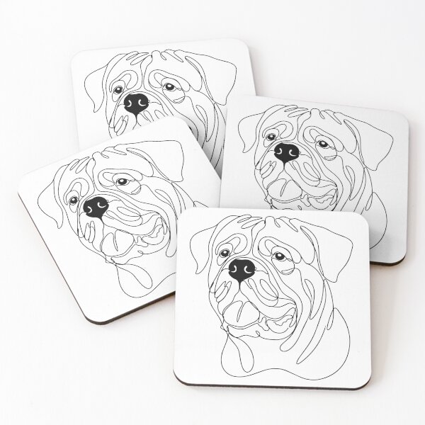 Item preview, Dogue de Bordeaux One Line Art – Modern & Minimalist Molosser Outline Design designed and sold by Pfotenfaden.