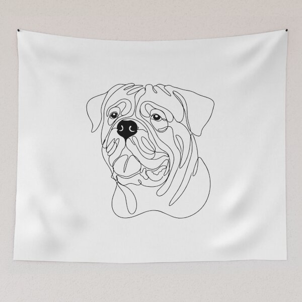 Item preview, Dogue de Bordeaux One Line Art – Modern & Minimalist Molosser Outline Design designed and sold by Pfotenfaden.