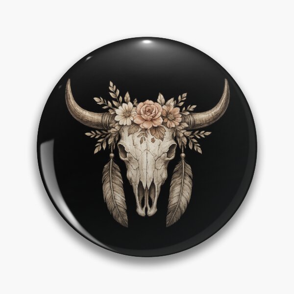 Item preview, Boho Cow Skull with Flowers – Western Desert Aesthetic designed and sold by  QuarterHorseArt by Just my Studio.