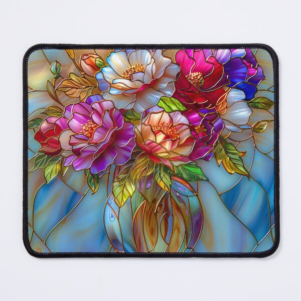 Item preview, Floral Bouquet in Vase – Stained Glass Floral Art designed and sold by MargaretWiktor.