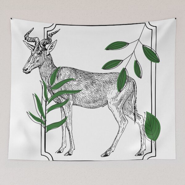 Item preview, Vintage Hartebeest Antelope - Botanical Art designed and sold by Kanniax.