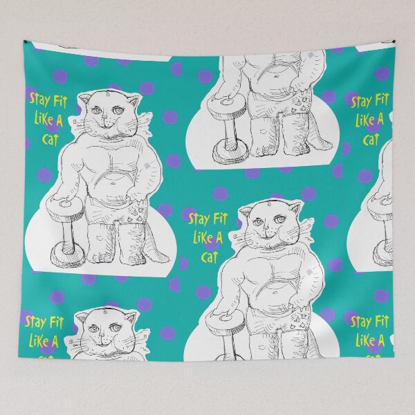 Item preview, Stay Fit like A CAT! - Muscular Tomcat (Drawing by ACCI) designed and sold by VanyssaGraphics.