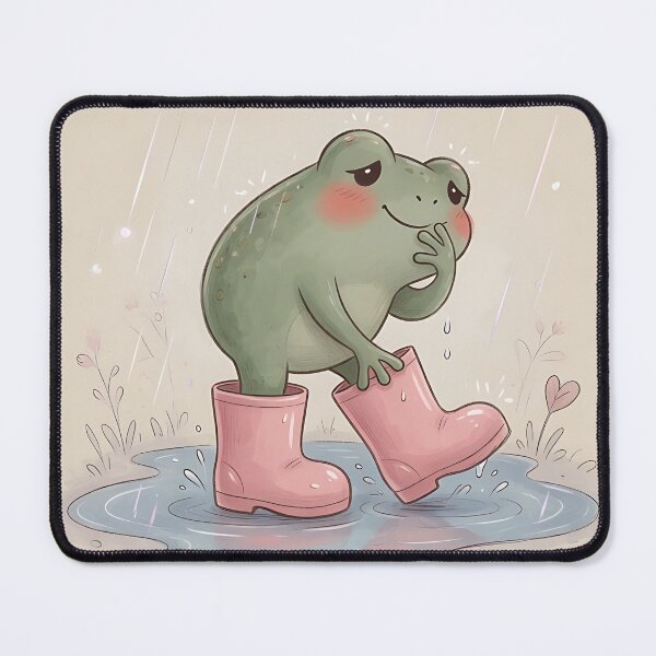 Item preview, Cheerful Frog in Pink Rain Boots designed and sold by Crackio.
