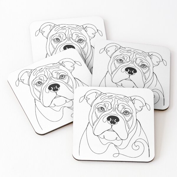 Item preview, English Bulldog One Line Art – Modern & Minimalist Bulldog Contour Design designed and sold by Pfotenfaden.