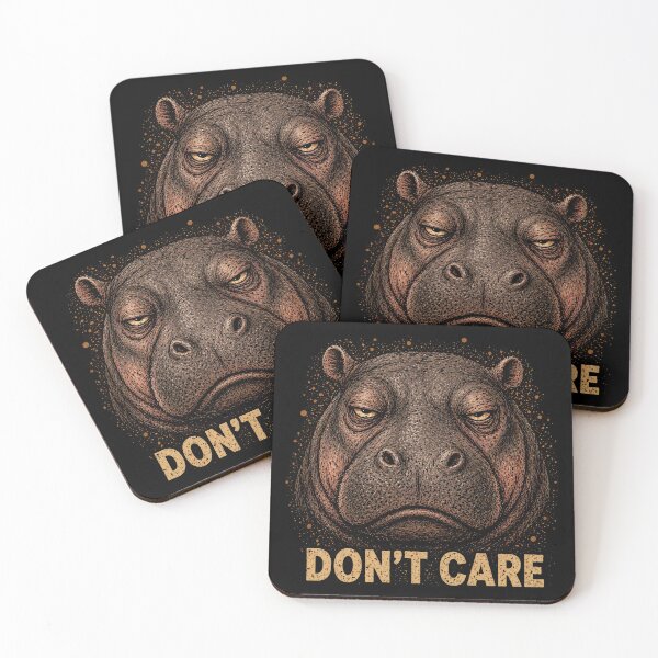 Item preview, Grumpy Hippo Don’t Care – Funny Animal Dark Humor Sarcastic Meme designed and sold by TheAsura.
