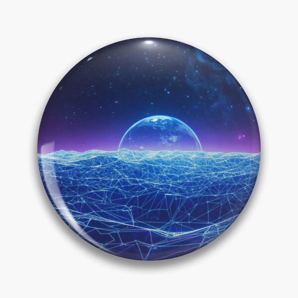 Item preview, Cosmic Grid World Curtain – Futuristic Space Network Landscape designed and sold by Luminous Wilds.