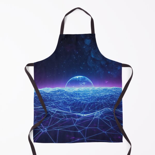 Item preview, Cosmic Grid World Curtain – Futuristic Space Network Landscape designed and sold by Luminous Wilds.