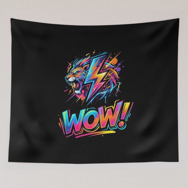 Item preview, Energetic Pop Art Lion with Lightning WOW designed and sold by RoyalDeluxGo.