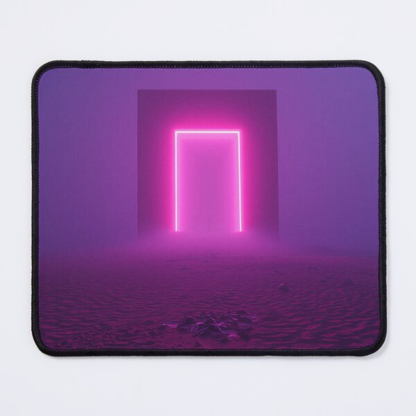 Item preview, Neon Portal Landscape Curtain – Surreal Sci-Fi Gateway Decor designed and sold by Luminous Wilds.