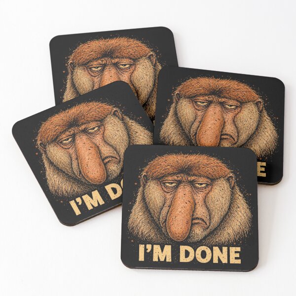 Item preview, Grumpy Proboscis Monkey I’m Done – Funny Animal Relatable Sarcastic Meme designed and sold by TheAsura.