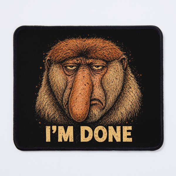 Item preview, Grumpy Proboscis Monkey I’m Done – Funny Animal Relatable Sarcastic Meme designed and sold by TheAsura.