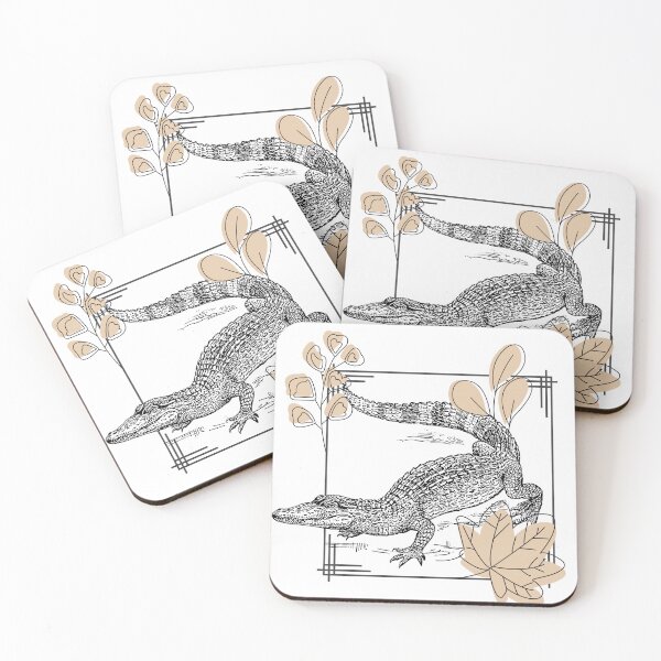 Item preview, Vintage Crocodile & Autumn Leaves designed and sold by Kanniax.