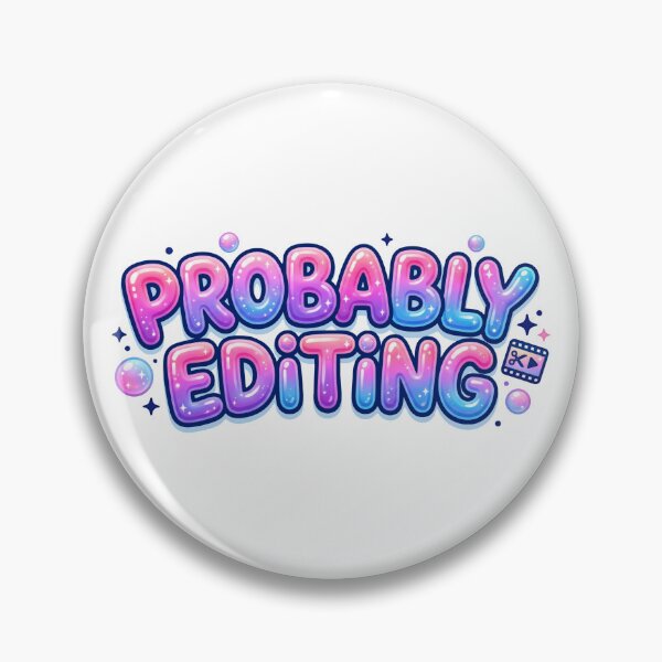 Item preview, Probably Editing: Pink Blue Bubble Typography Art designed and sold by MalisoStickers.